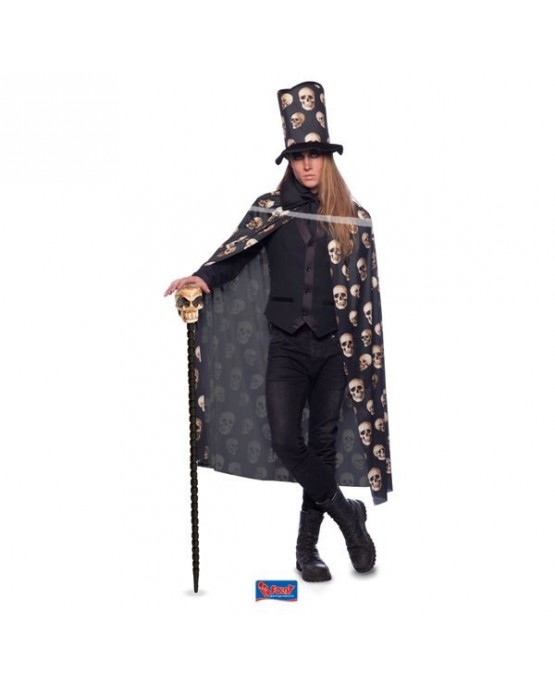 Plášť s lebkami a klobúkom