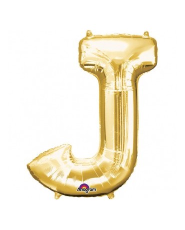 Fól. balón - zlaté J    27x33cm 1ks