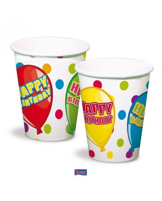 Poháriky Happy birthday 250ml 6ks