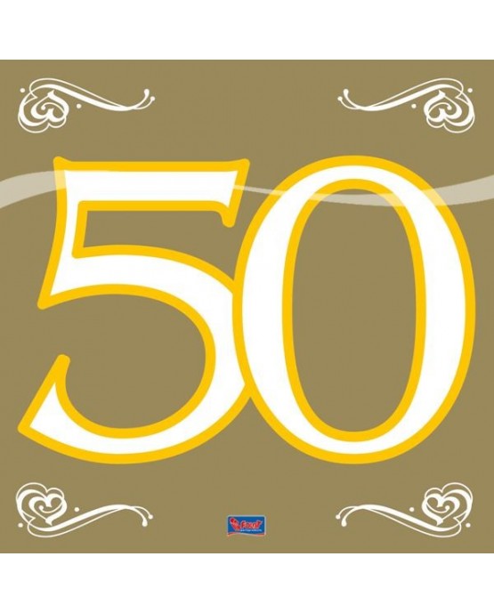 Servítky zlaté 50, 33x33cm 20ks