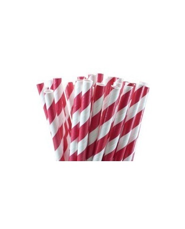 Slamky - bielo- červené 8ks