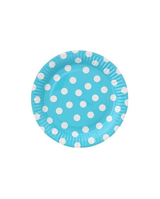 Taniere modré-biele bodky 23cm 6ks