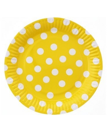 Taniere žlté -biele bodky 23 cm 6ks