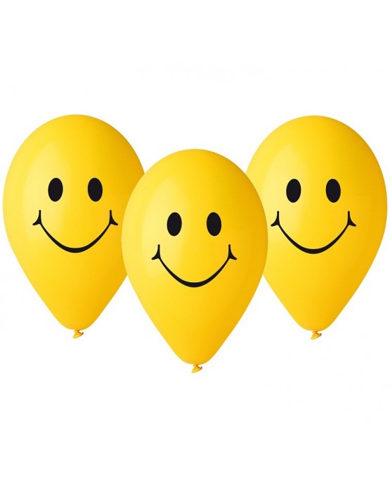 Latexové balóny smajlík 12'' 5ks