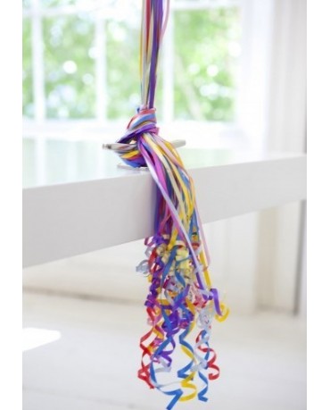 Stužky na balóniky - fialové 1,5m 10ks