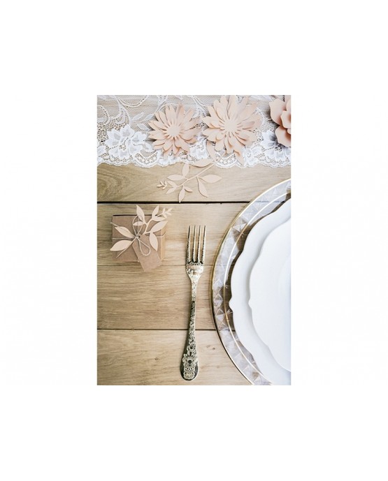 Dekorácie na stôl -vetvičky s lístkami - ružové  9ks