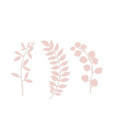 Dekorácie na stôl -vetvičky s lístkami - ružové  9ks