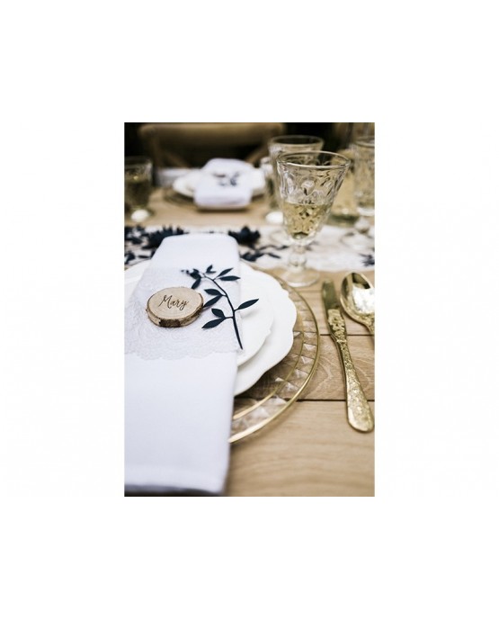 Dekorácie na stôl -vetvičky s lístkami -tmavomodré  9ks