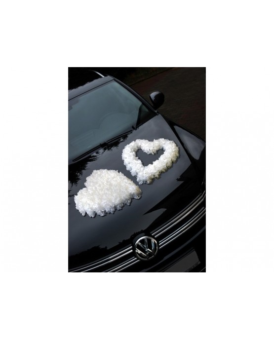 Dekor. biele srdce z ruží 50cm 1ks