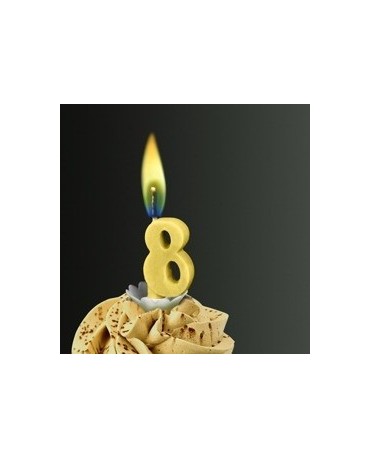 Sviečka - číslo 8 -žltý plameň