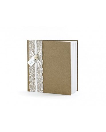 Kniha hostí - hnedá s čipkou