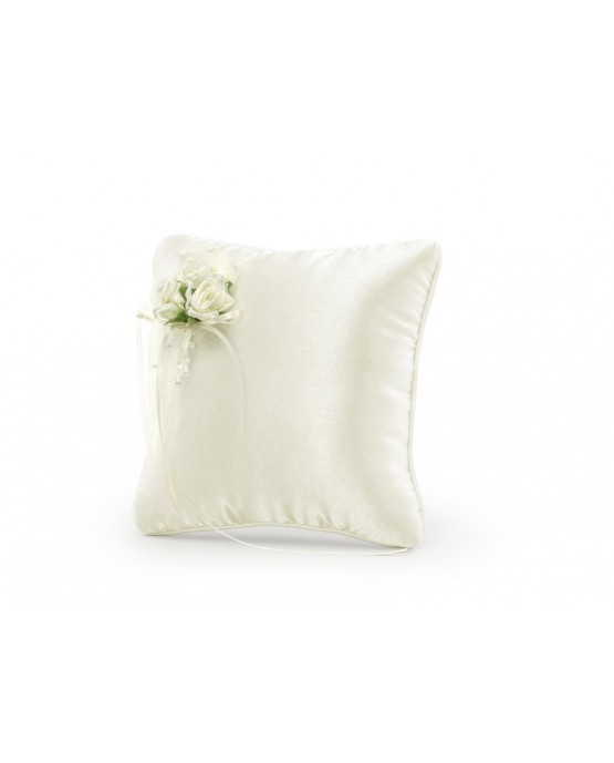 Vankúšik - smotanový s ružami 1ks