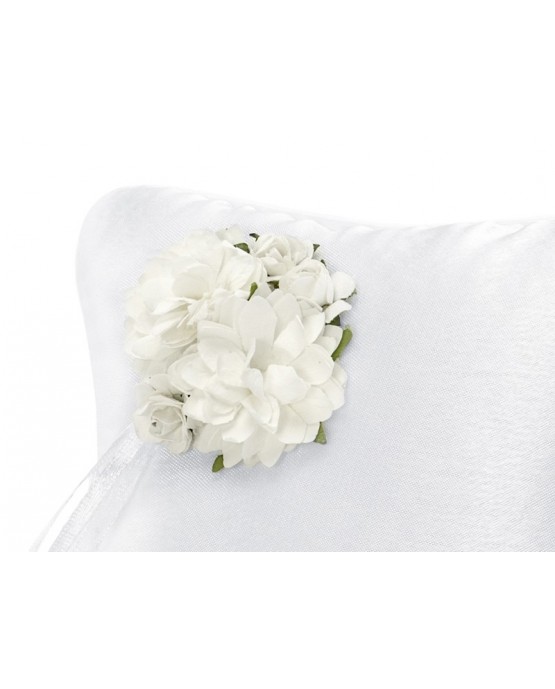 Vankúšik - biely s kytičkou kvetov 1ks