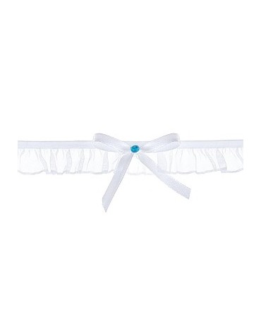 Podväzok pre nevestu -šifónový biely s mašľou1ks