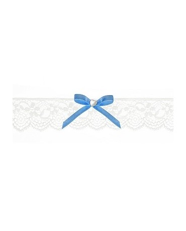 Podväzok pre nevestu -čipkovaný -biely s mašľou 1ks