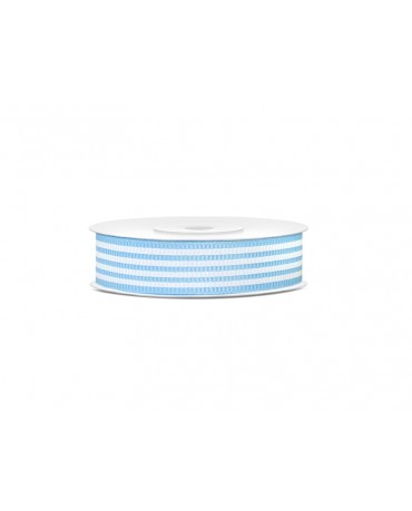 Dekor. stuha -pásiky-modrá 18mm 10m 1ks