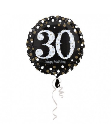 Fóliový balón číslo 30-zlatý 43cm