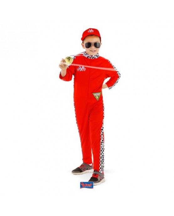 Pretekársky oblek červený M