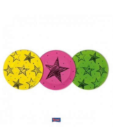Tanieriky neon party 23cm 6ks
