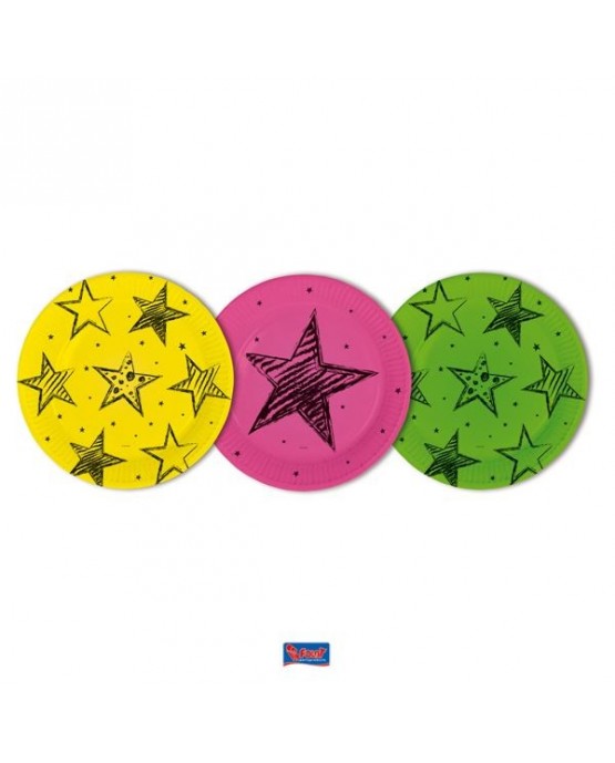 Tanieriky neon party 23cm 6ks