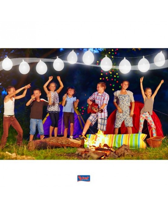 Girlanda z balónov biela s farebnou LED