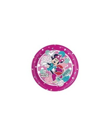 Tanieriky Minnie mouse - bodky 20 cm - 8 ks/P173