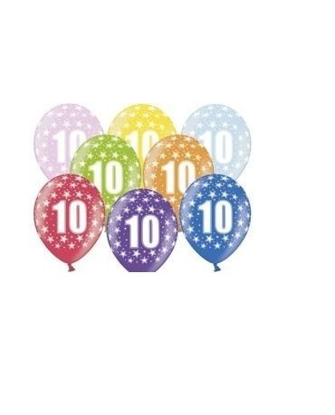 Pastelové balóny číslo 10, 12'' mix 10ks