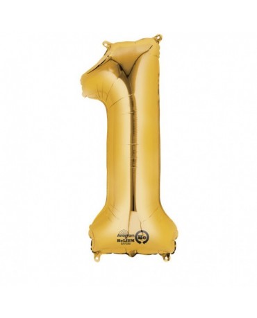 Fóliový balón číslo 1- zlatý  33x86cm
