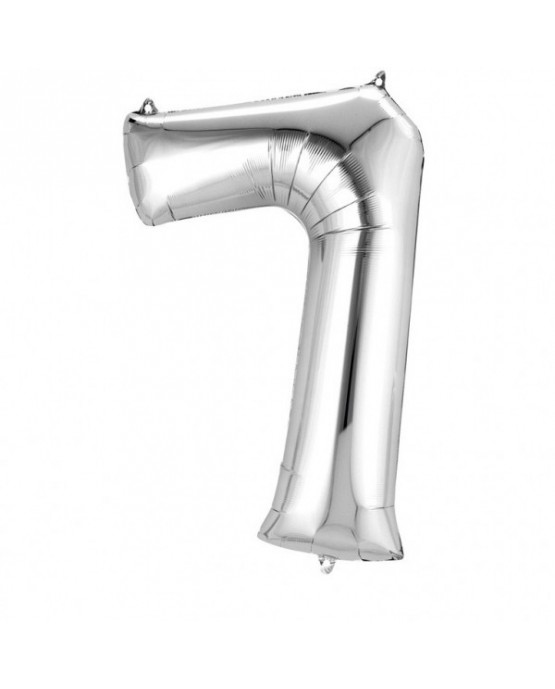 Fóliový balón číslo 7-strieborný 58x88cm