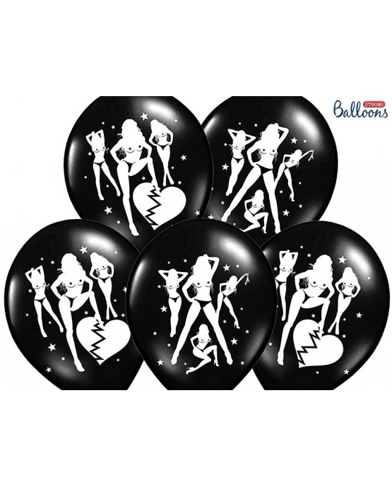 Latexové balóny - čierne "SEXI" 30cm 10ks