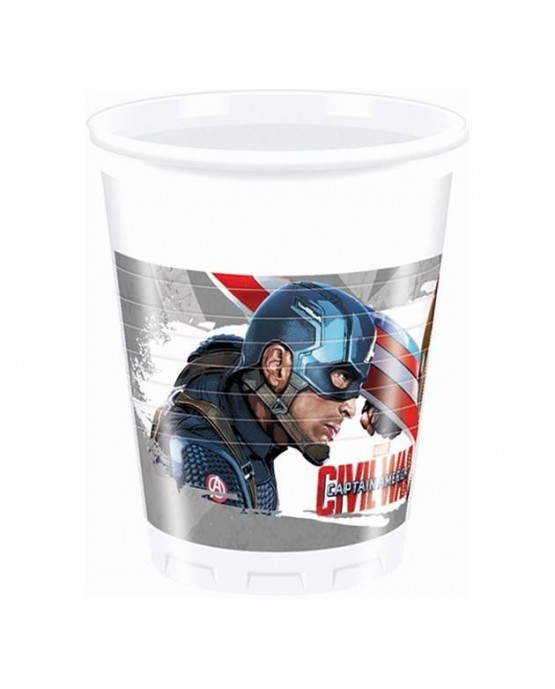 Poháre Kapitán Amerika 200ml 8ks