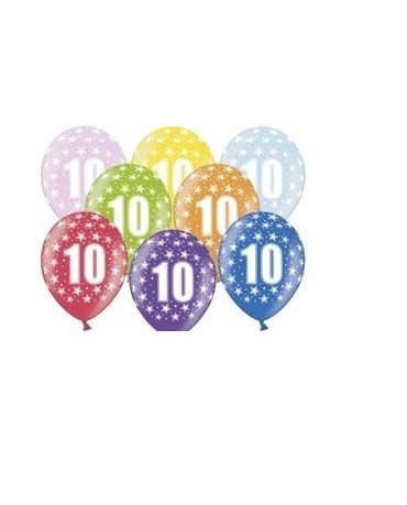 Pastelové balóny číslo 10, 12'' mix 10ks
