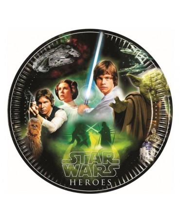 Tanieriky Star Wars - zelené 23 cm - 8 ks