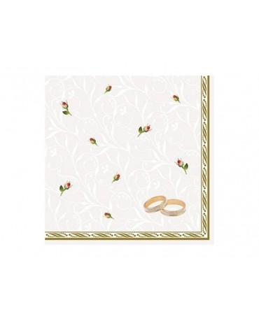 Servítky biele-  obrúčky 33cm 20ks