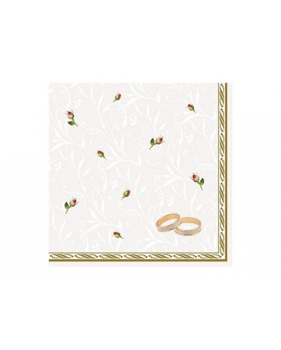 Servítky biele-  obrúčky 33cm 20ks