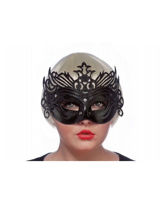 Benátska maska -čierna s ornamentom