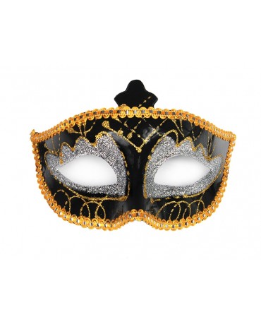Benátska maska -čierno - strieborná