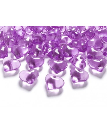 Dekorácia- srdce -bledofialové 2,1cm 30ks