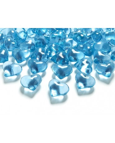 Dekorácia-srdce -tyrkysové 2,1cm 30ks