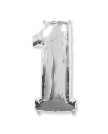 Fóliový balón číslo 1- strieborný 95cm