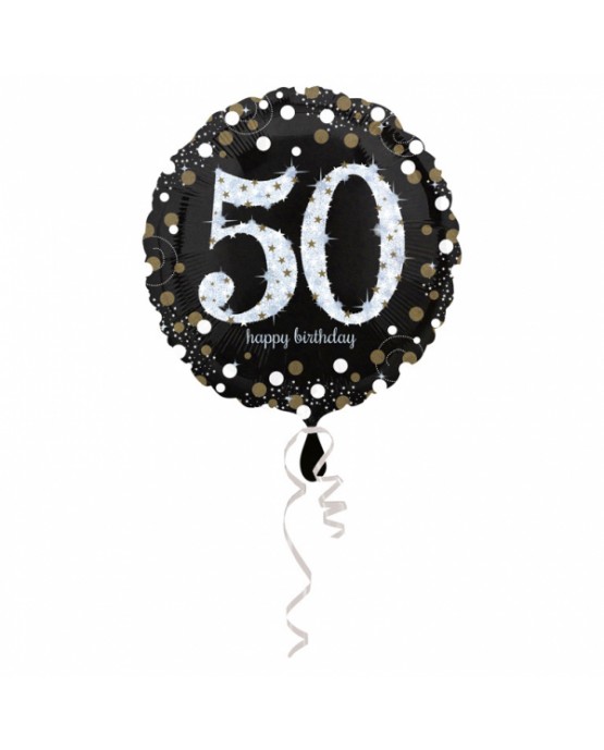 Fóliový balón číslo 50- zlatý 43cm