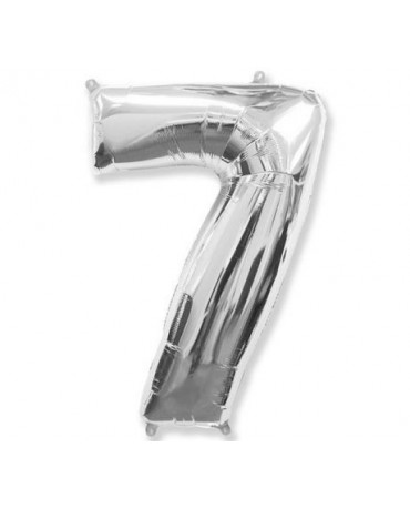Fóliový balón číslo 7-strieborný 95cm
