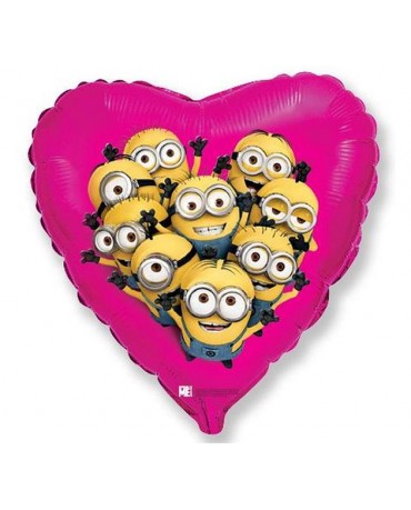 Fóliový balón srdce-Mimoni 18"