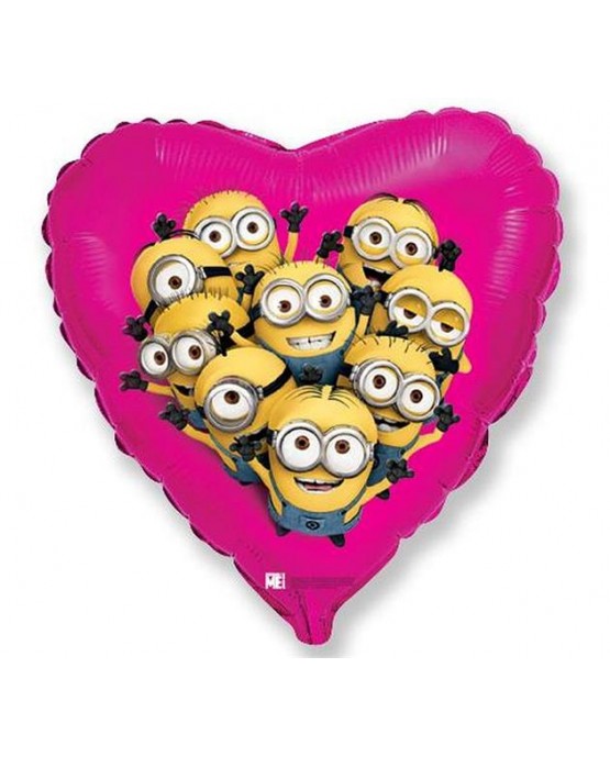 Fóliový balón srdce-Mimoni 18"