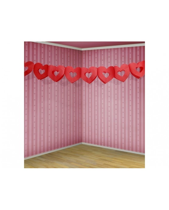 Girlanda červené srdcia 13x300cm