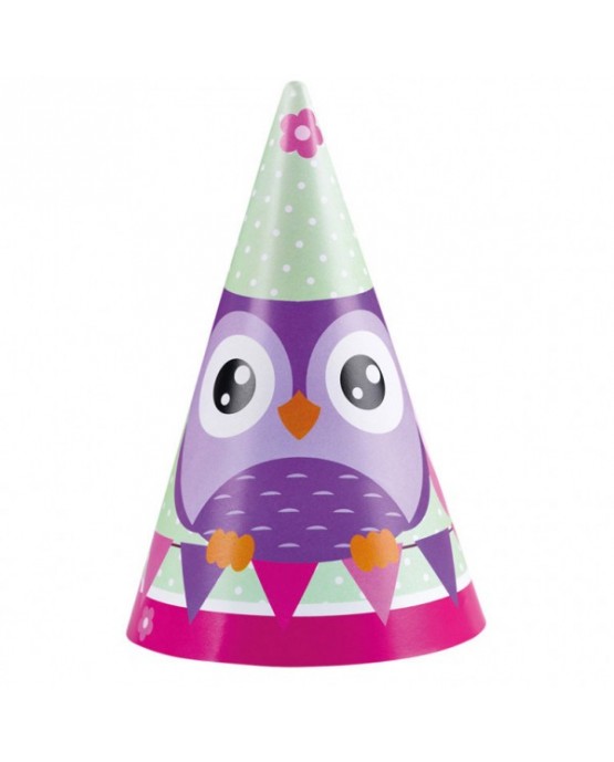 Klobúčiky šťastné Sovičky 8ks