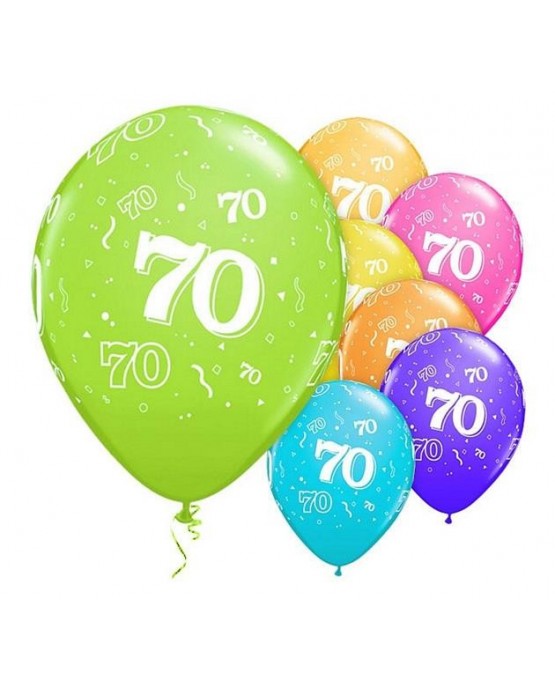Latexové balóny číslice 70  - 11" 6ks