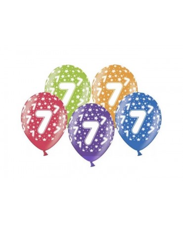 Latexové balóny číslo 7-hviezdy 30cm 10ks
