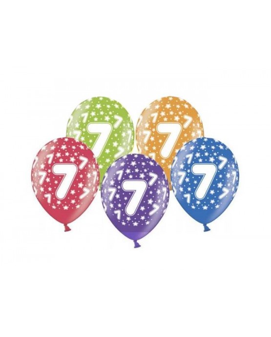 Latexové balóny číslo 7-hviezdy 30cm 10ks