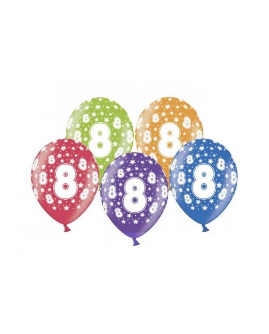 Latexové balóny číslo 8-hviezdy 30cm 10ks
